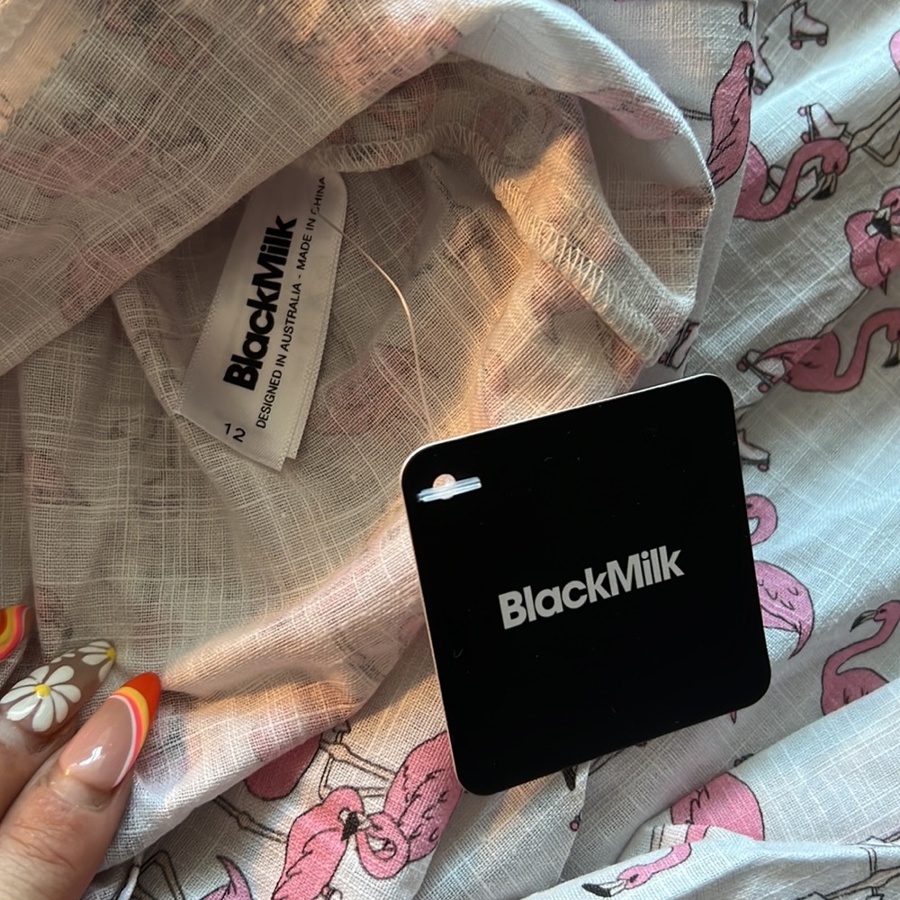 Blackmilk White Midi Dress with Pink Floral Print - Picture 9 of 10